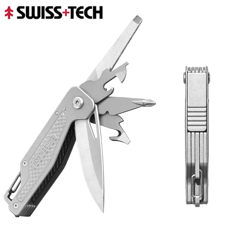 

SWISS TECH 13 in 1 Multi-Tool Folding Mutifunctional Knife Screwdriver Can Opener Wire Stripper Outdoor Pocket Tool