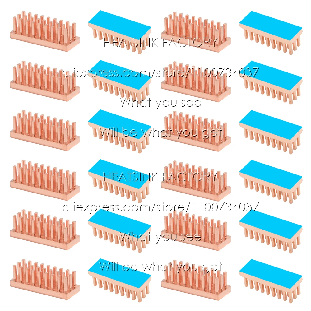 22x8x7mm Pure Copper Heatsink Radiator Cooler With Thermal Pad Cooling For MOS RAM Memory