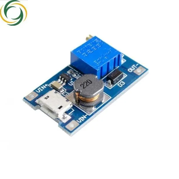 MT3608 DC-DC Adjustable Boost Module 2A Boost Plate Step Up Module with MICRO USB 2V-24V to 5V 9V 12V 28V