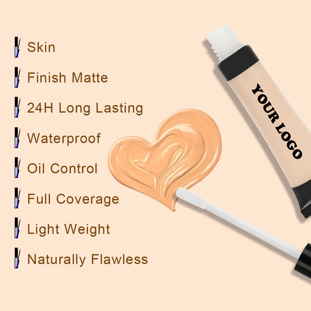 Private Label 22color Liquid Concealer Custom Logo Waterproof Long-lasting Oil-control Brightening Nude Makeup Vegan Square Tube