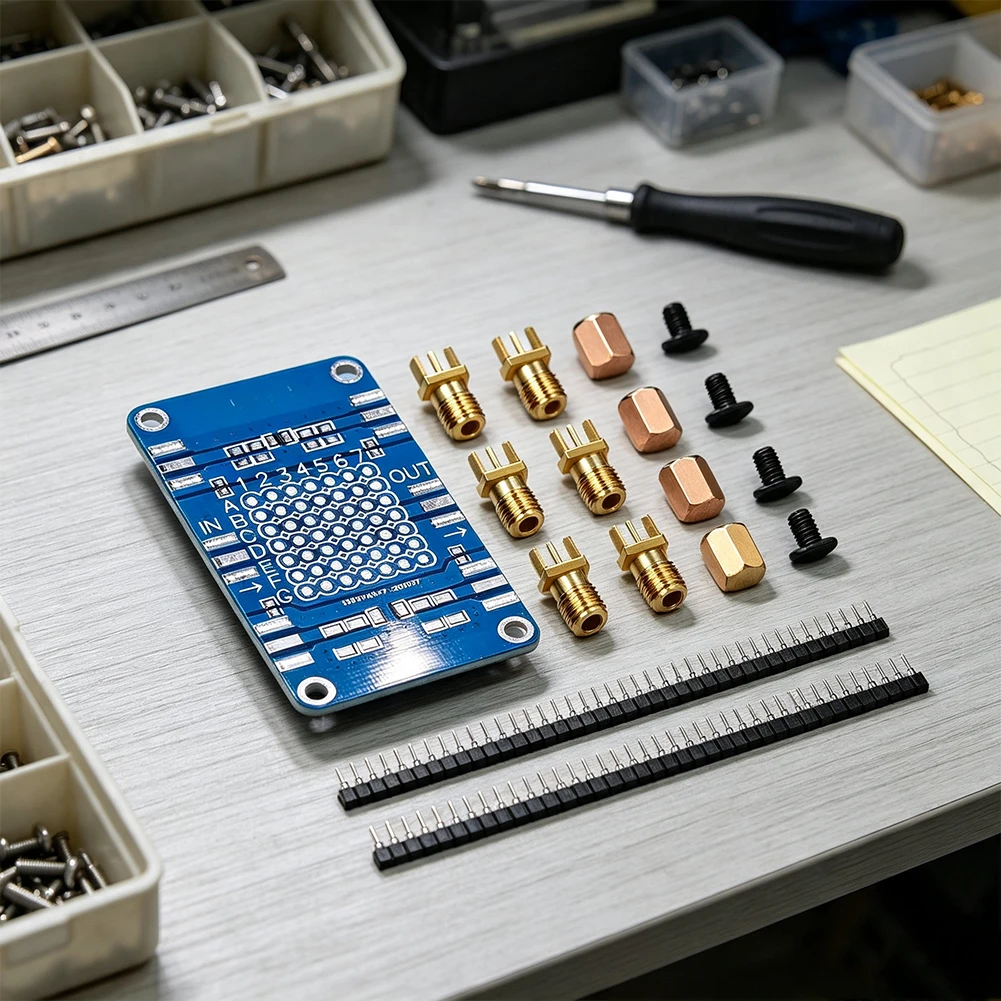 NanoFor RF Experiment Kit Including Calibration Resistors Copper Standoffs Connectors and S-Parameter Functions