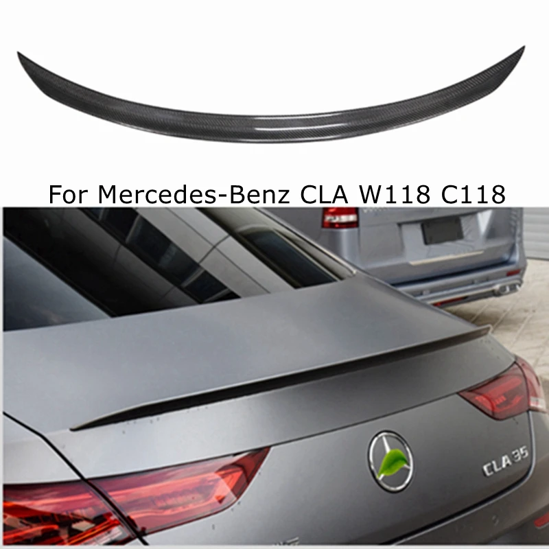 

For Mercedes-Benz CLA W118 C118 AMG Style Carbon Fiber / Forged carbon /FRP Glossy black Rear Spoiler Trunk Wing 2019-2023