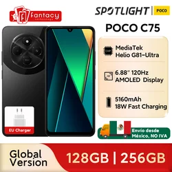 2024 New World Premiere POCO C75 Global Version 6.88'' 120Hz Display NFC Helio G81-Ultra 50MP Camera Massive 5160mAh Battery