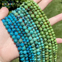 6/8/10mm Natural Stone Beads Chrysocolla Turquoise Round Spacer Loose Beads For Jewelry Making DIY Bracelets Accessories 15''