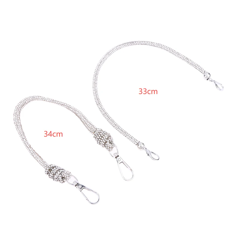 Women Stylish Handbag Chain Strap Embellished With Rhinestones Loop Knot Closure Suitable For Evening Casual DIY Wallet Making