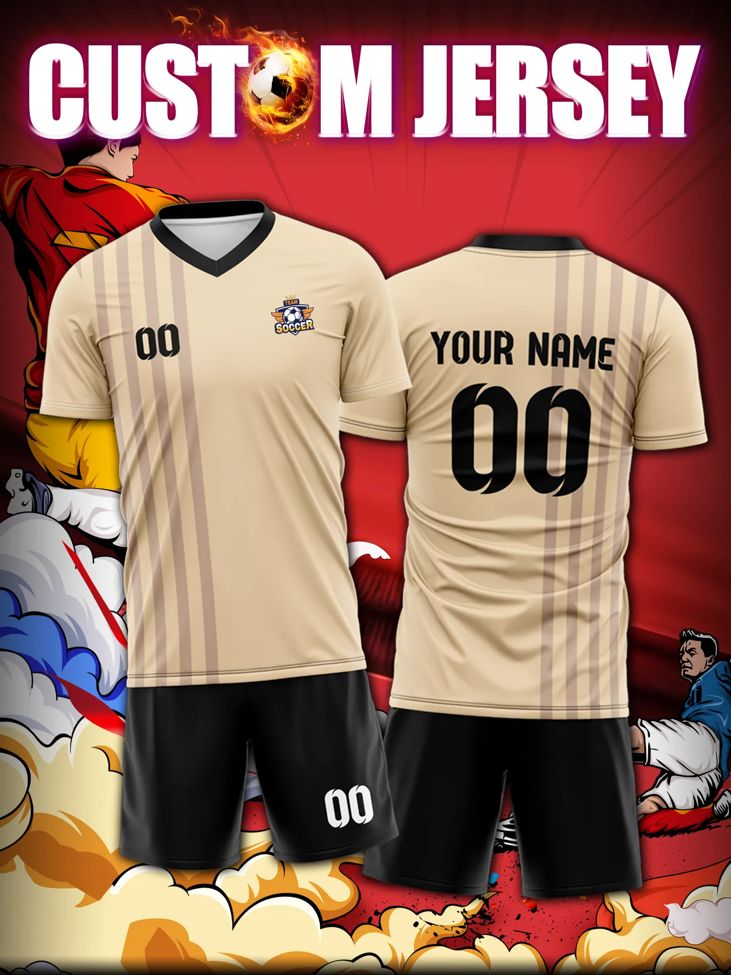 

Футболка для футбола с индивидуальным изображением, номером и именем, лимитированная серия для коллекционеров и любителей спорта.