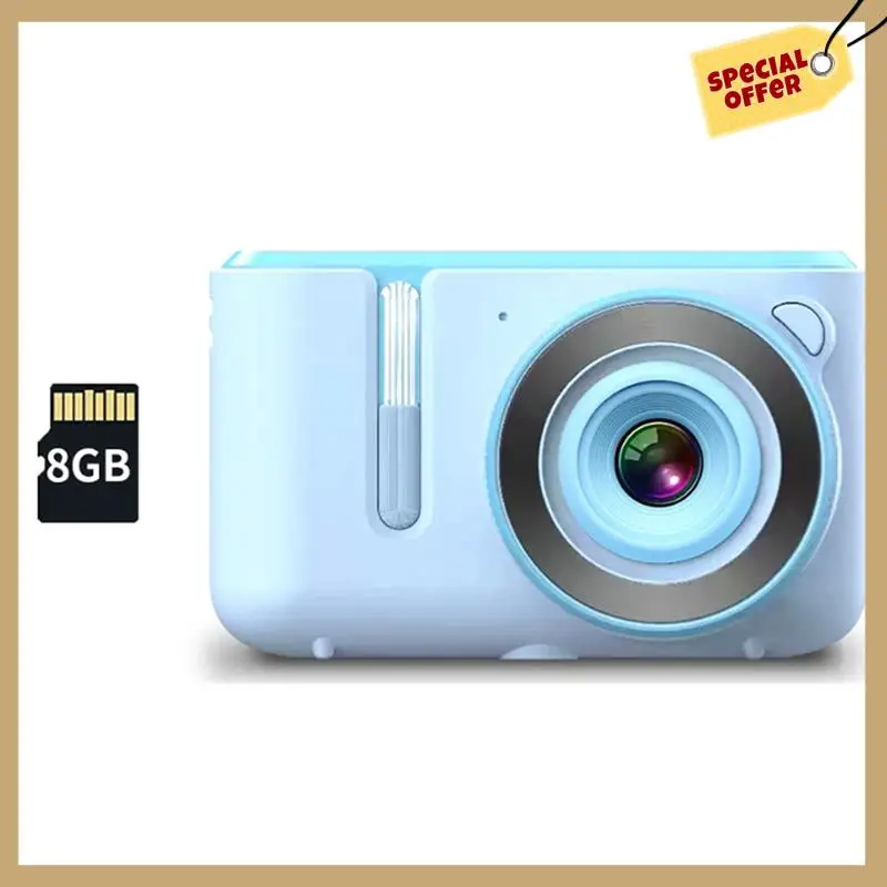 كاميرا صغيرة مزدوجة السيلفي كاميرا صور رقمية HD 720P فيديو USB شحن شاشة ملونة للأطفال هدية زرقاء