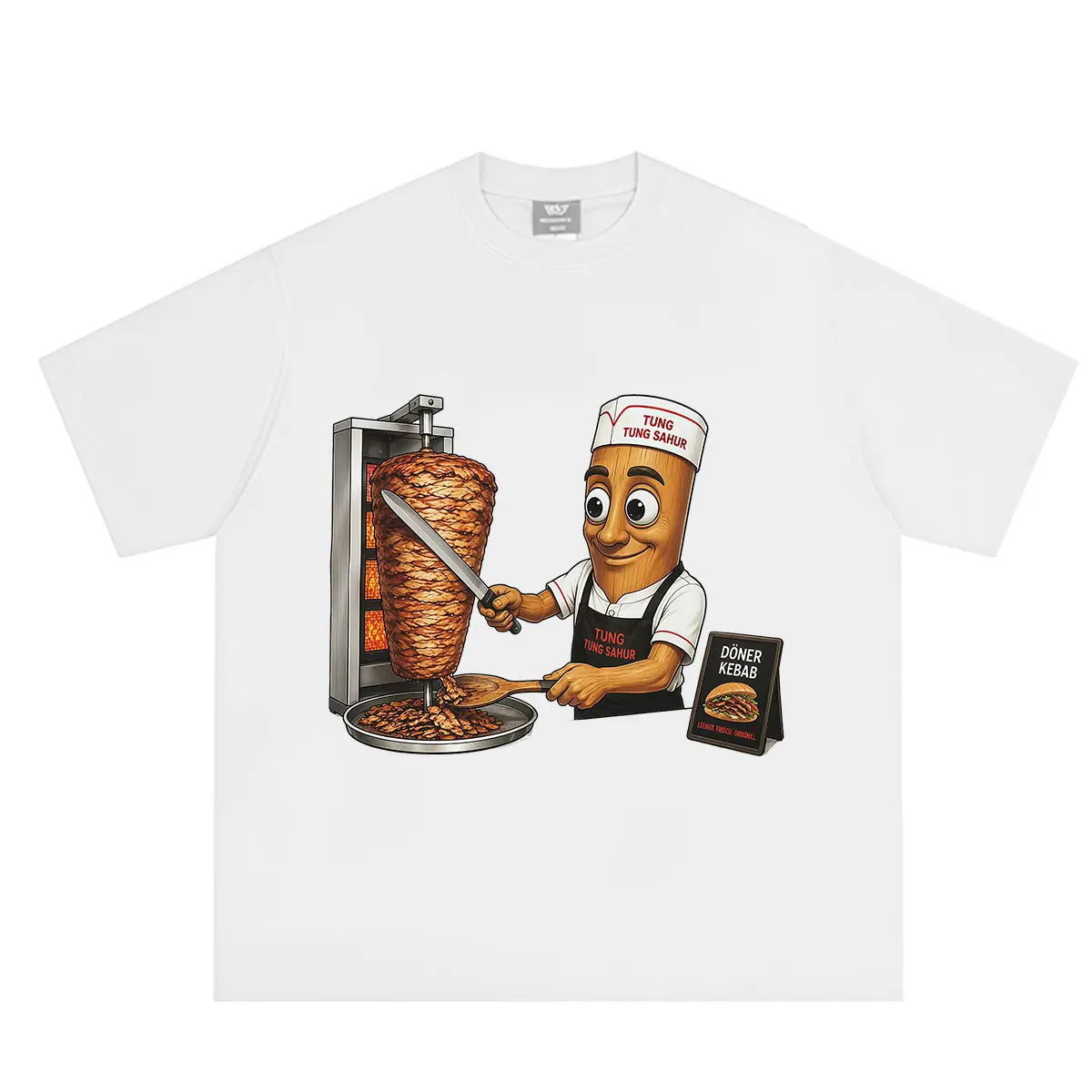 Tung Tung Sahur Doner Kebab Funny Meme T Shirt Men Women Vintage Fashion T-Shirt Summer Loose Casual Hip-hop Cotton T-shirts