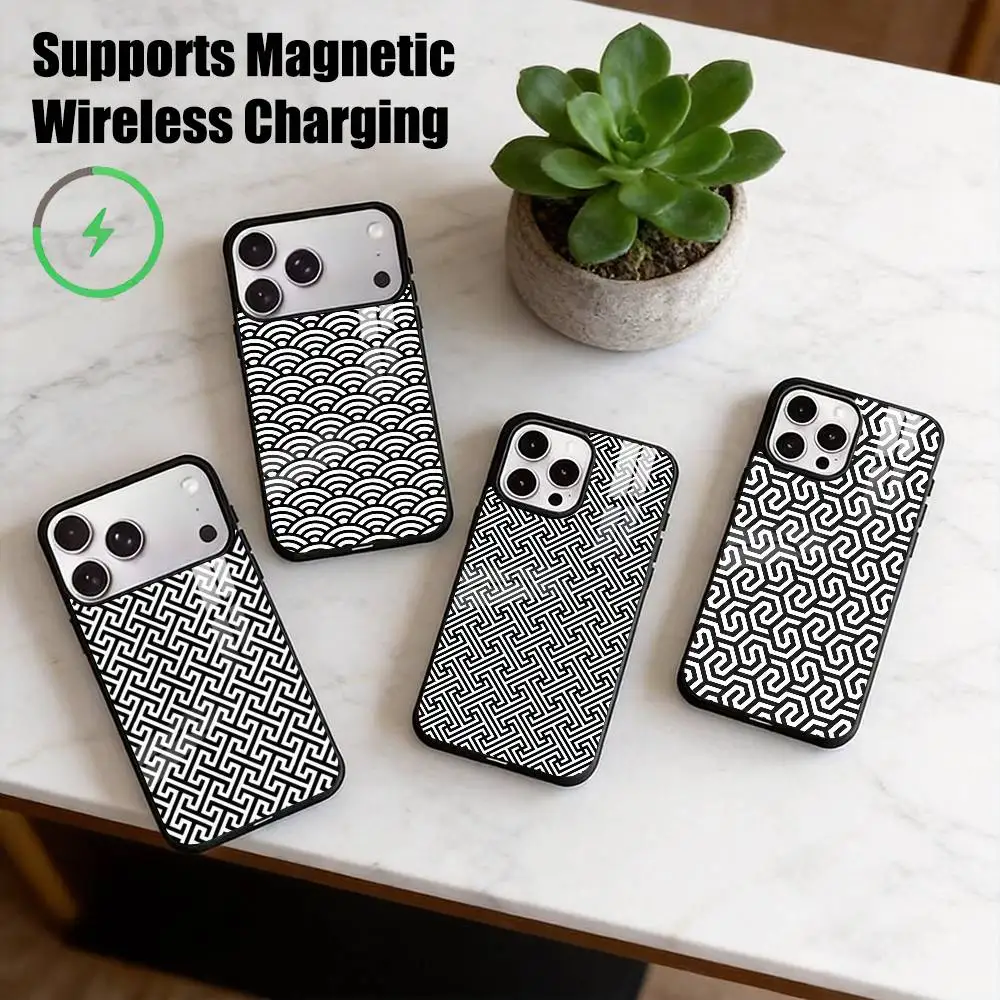 G-Geometric P-Pattern  Phone Case For iPhone17,16,15,14,13,12,11 Plus,Pro Compatible with magnetic wireless charging Gift