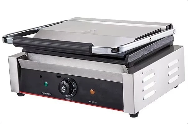 Commercial Electric Cast Iron Contact Sandwich Panini Press Maker Grill Griddle Machine