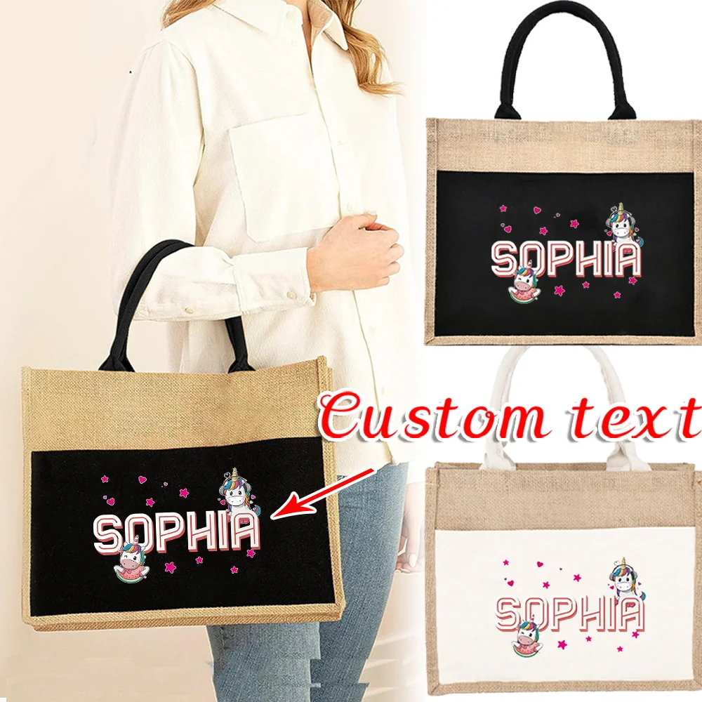 

Personalized Customization Name Shopping Bag Fashion Handbag Portable Commuter Storage Bag Customized Product
