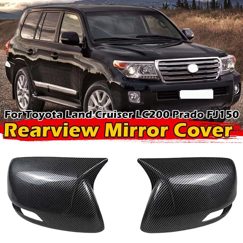 For Toyota Land Cruiser LC200 Prado FJ150 150 2010-2021 Car Sticker Rearview Side Mirror Cover Wing Cap Exterior Door Case Trim