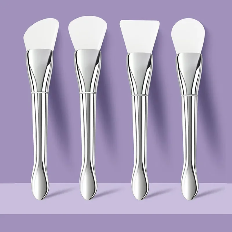 New Silicone Facial Mask Brush Soft Head Integrated Scraper Dual use Mud Film Brush DIY Film Adjusting Beauty Tool Make up Brushes For Makeup