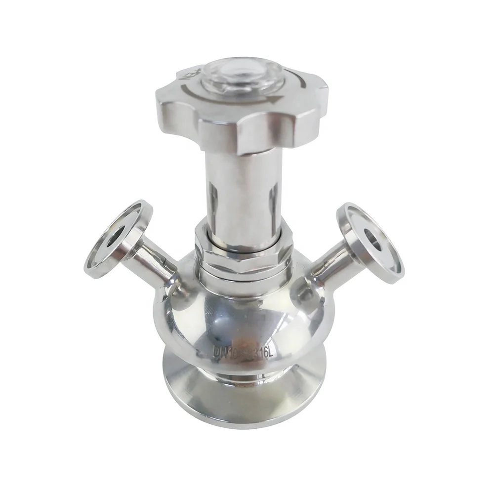 Stainless steel SS316 sanitary clamp connection aseptic sample valve with PTFE gasket