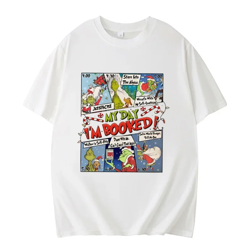 

Повседневная рождественская вечеринка в стиле Харадзюку, дышащая всесезонная футболка, забавная праздничная одежда, женская одежда