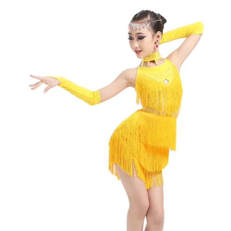 Ragazze della Sala del Principe ai bambini che avvolgono le titanti a Tiny in costume da competizione Samba Rumba Tango vestito da ballo per hhjhgh'4