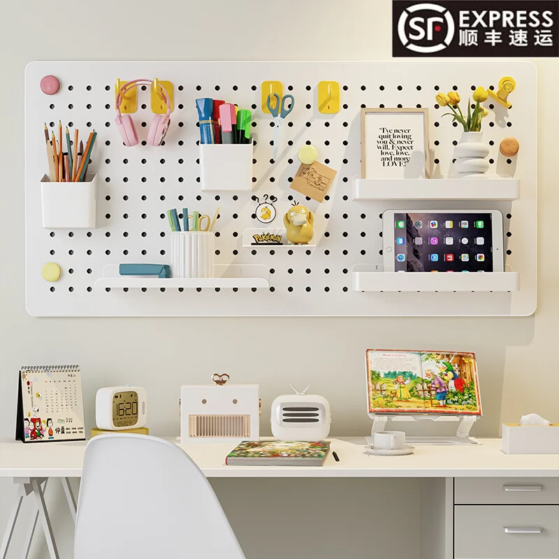 

Book desktop Hole board Shelf Student storage Display wall No punching Wall hanging board Household entrance