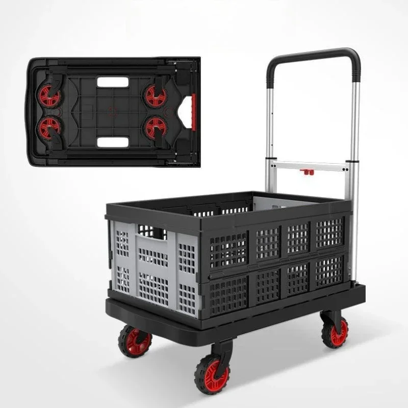 Multi-functional trolley full folding trolley flatbed car silent trailer aluminum alloy tie rod