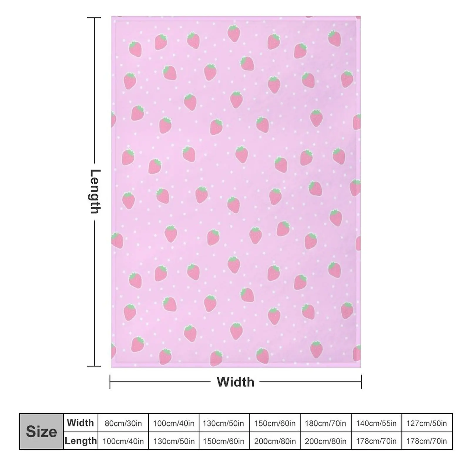 Strawberry Fair - cute kawaii print Throw Blanket Extra Large Throw Tourist Blankets