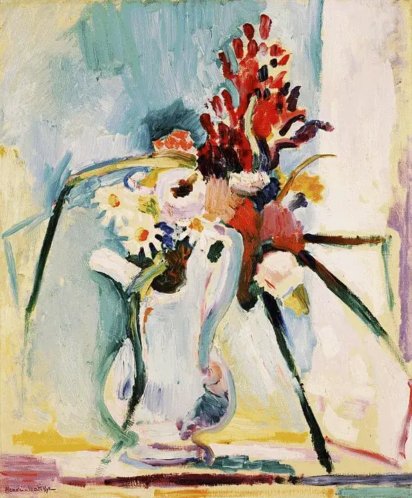 

100% handmade Abstract Flower famous oil painting on canvas wall decor,Flowers in a pitcher 1908 by Henri Matisse,Free Shipping