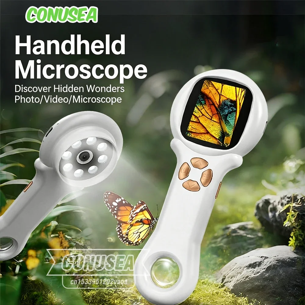 

Портативный микроскоп для детей с ЖК-экраном 2,0 дюйма, функцией фото/видео, карманный микроскоп-камера — развивающий научный набор-игрушка