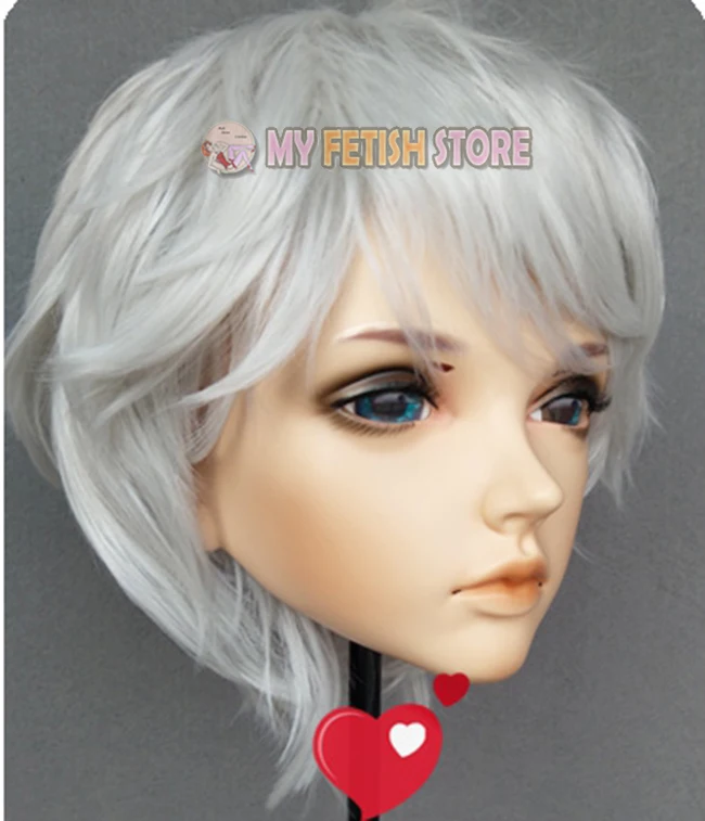 (GL327)Female Sweet Girl Resin Half Head Kigurumi BJD Eyes Crossdress Cosplay Japanese Anime Role Lolita Mask With Eyes And Wig