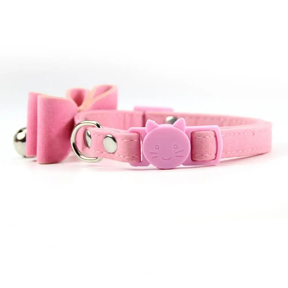 Stylish Pet Collar with Bow Knot Adjustable Plush Cat Collar with Bowknot Bell Easy-to-wear Pet Accessory for Neck Variety Puppy