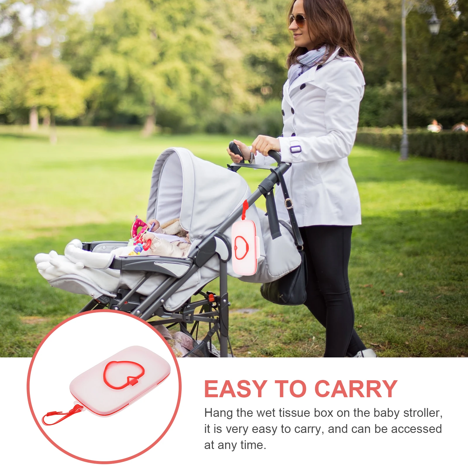 

Portable Wipes Box Stroller Case Travel Diaper Bag Container PP Plastic Red Size Wipes Storage Box Infants Tissue