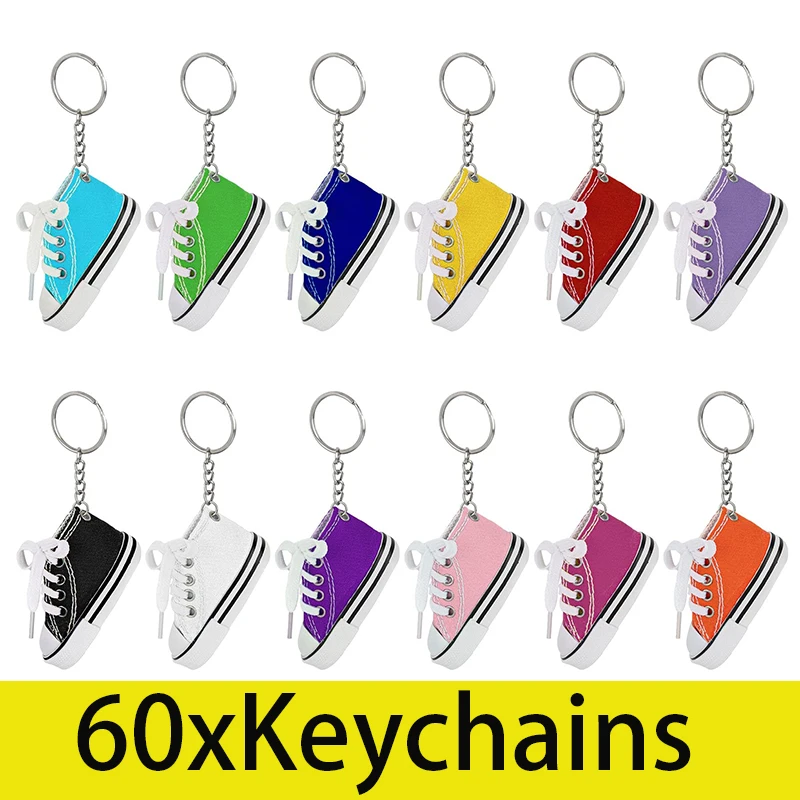 

60Pcs Mini Shoes Keychains Shoe For Small Shoe Keyrings Keychain