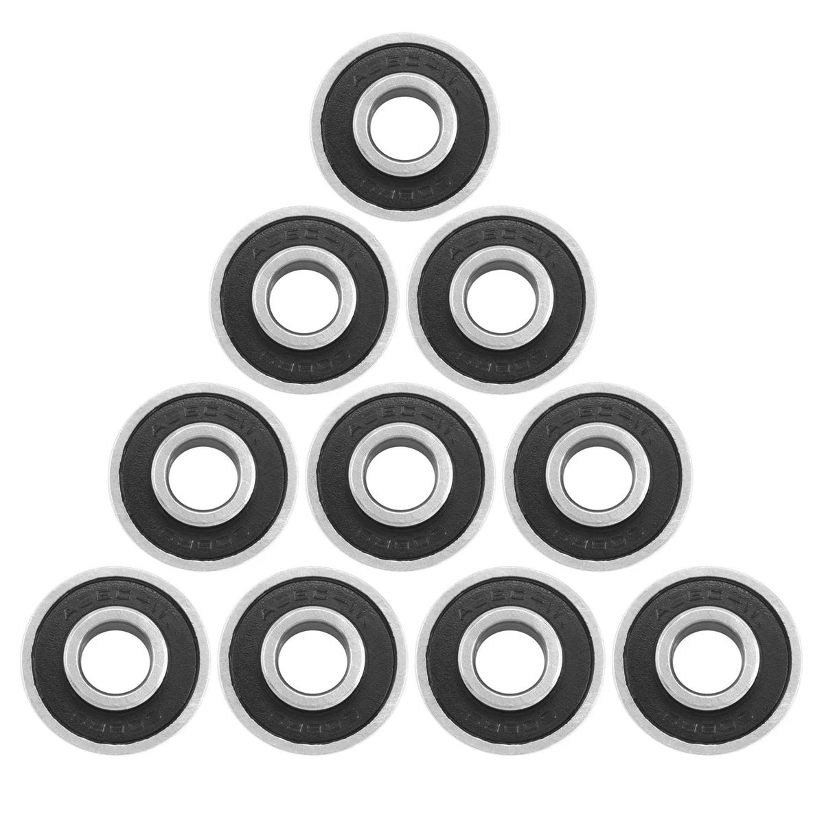 10Pcs 608-2RS Longboard Integrated Bearing Skateboard Wheel Bearing Inline Roller Skate Bearing 8X22X12.6mm,Black