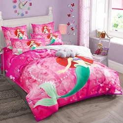 The Little Mermaid Bedding Set,Mermaid Princess Bedding Set,Disney Ariel Princess Duvet Cover for Boy Girl Bedroom Decoration