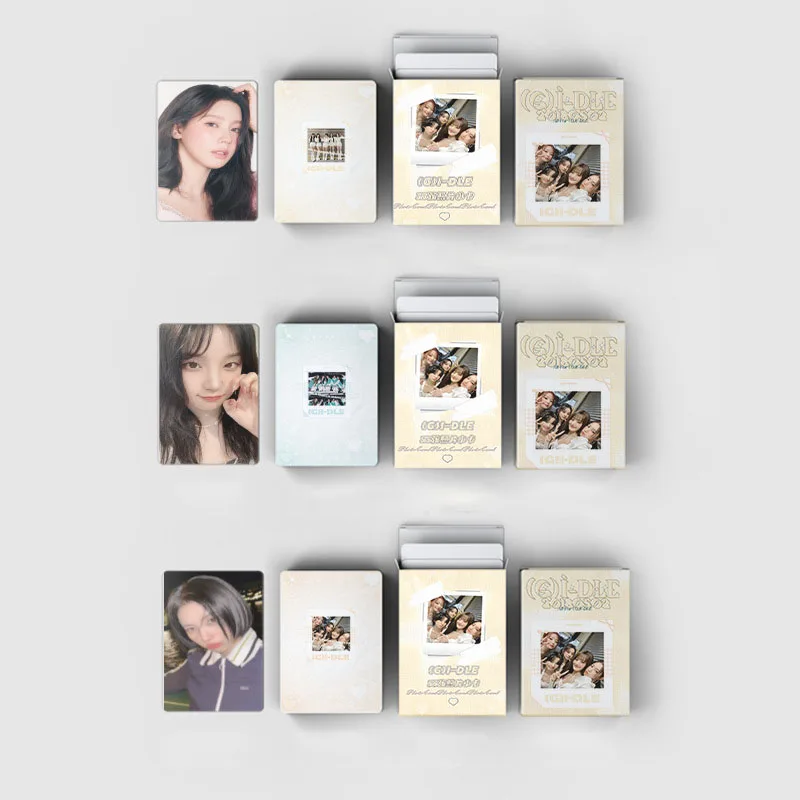 55Pcs/Set KPOP (G)I-DLE HD Photocards INS Style Laser LOMO Cards Yuqi Shuhua Minnie Soyeon Miyeon Boxed Postcard Fans Collection