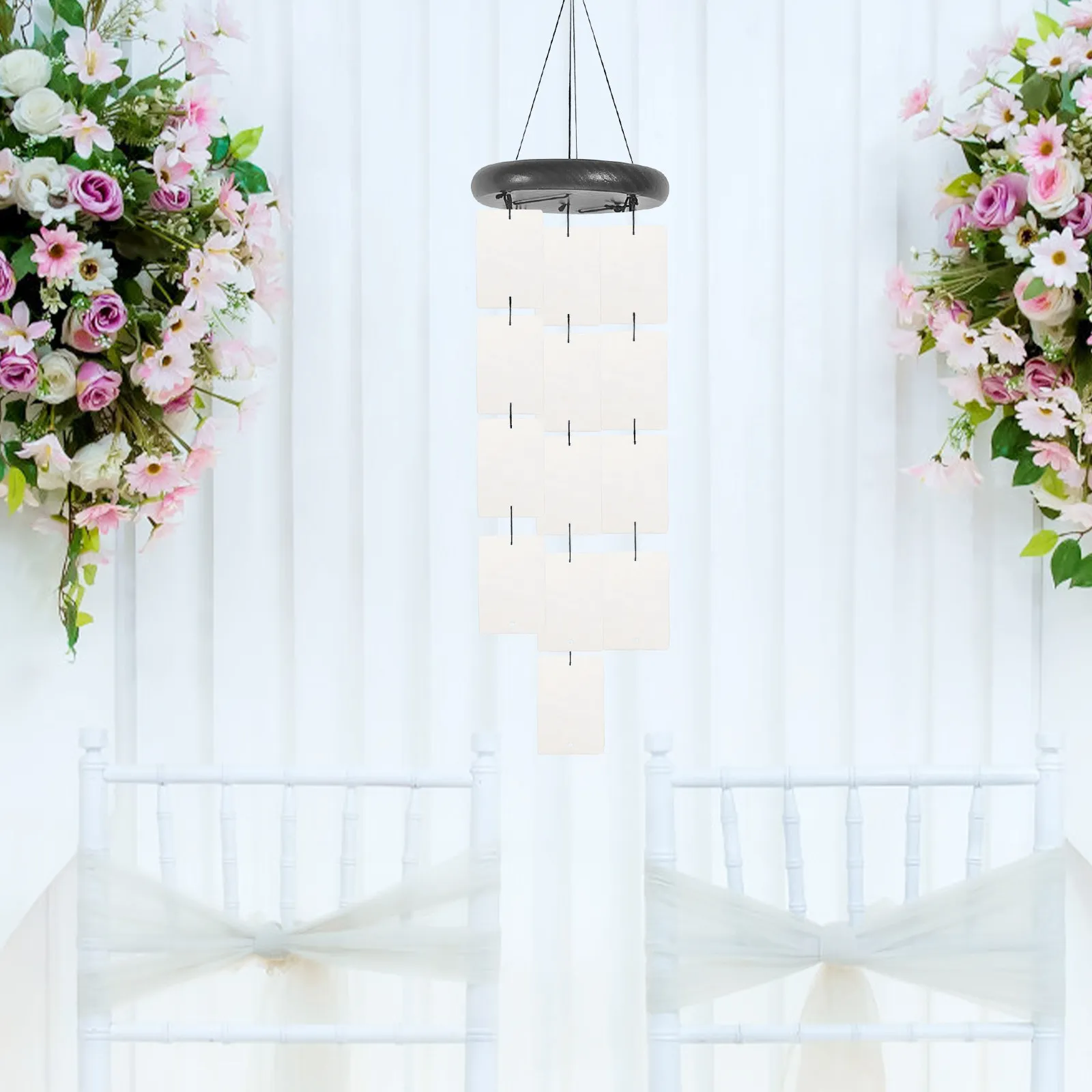 

50Pcs Shell Wind Bell Natural Rectangular DIY Shells Pieces Hanging Charms for Craft Making Dreamcatcher Pendant Decoration