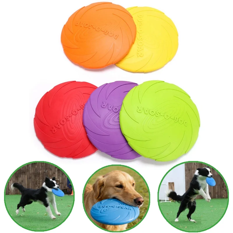 Juguetes para Perros, Disco Volador de Silicona Suave, Resistente a Mordidas, Multicolor, Frisbee para Cachorros, Suministros de Entrenamiento Interactivo para Exteriores