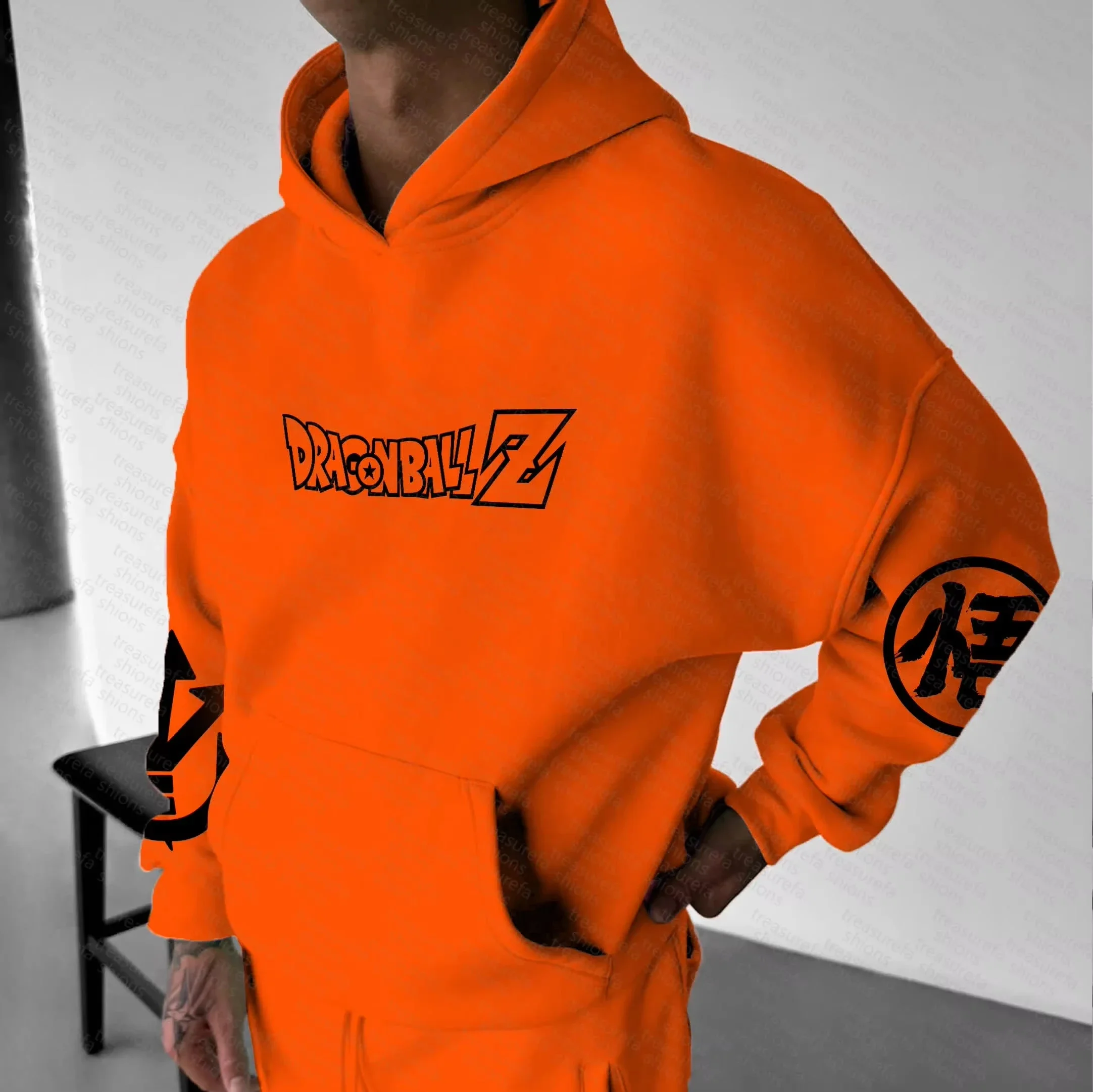 2026 Winter Dragon Ball Retro Hochwertiger Baumwoll-Warmer Hoodie für Herren, Übergroßer Super Saiyajin-Druck, Unisex Kinder-Freizeitjacke – Detail 4
