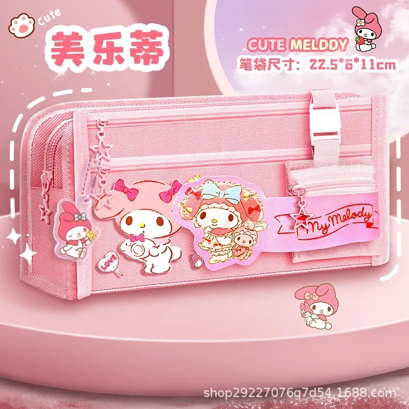 Sanrio  My Melody Anime Cinnamoroll Student Pen Bag Cute Cartoon Kuromi  Large Capacity Pencil Stationery Case Gifts for Kids