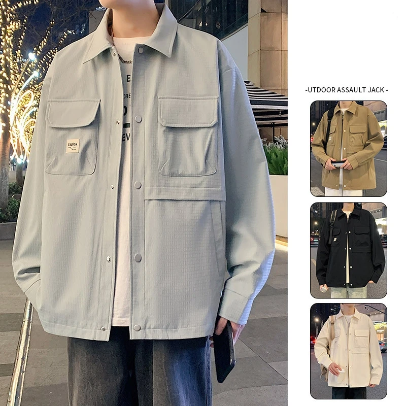 

Pop Men's Jacket New Winter Style Trendy Stylish Oversized Versatile Lapel Coat Plus Size Extra Large Casual Men's Outerwear