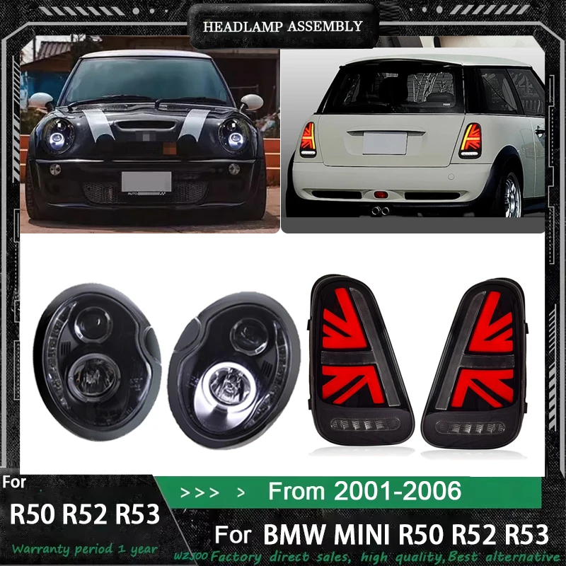Car LED Headlight Headlamp + Taillight for BMW MINI Mini R50 modified R52 R53 2001-2006 DRL Daytime Running Light Turn signal