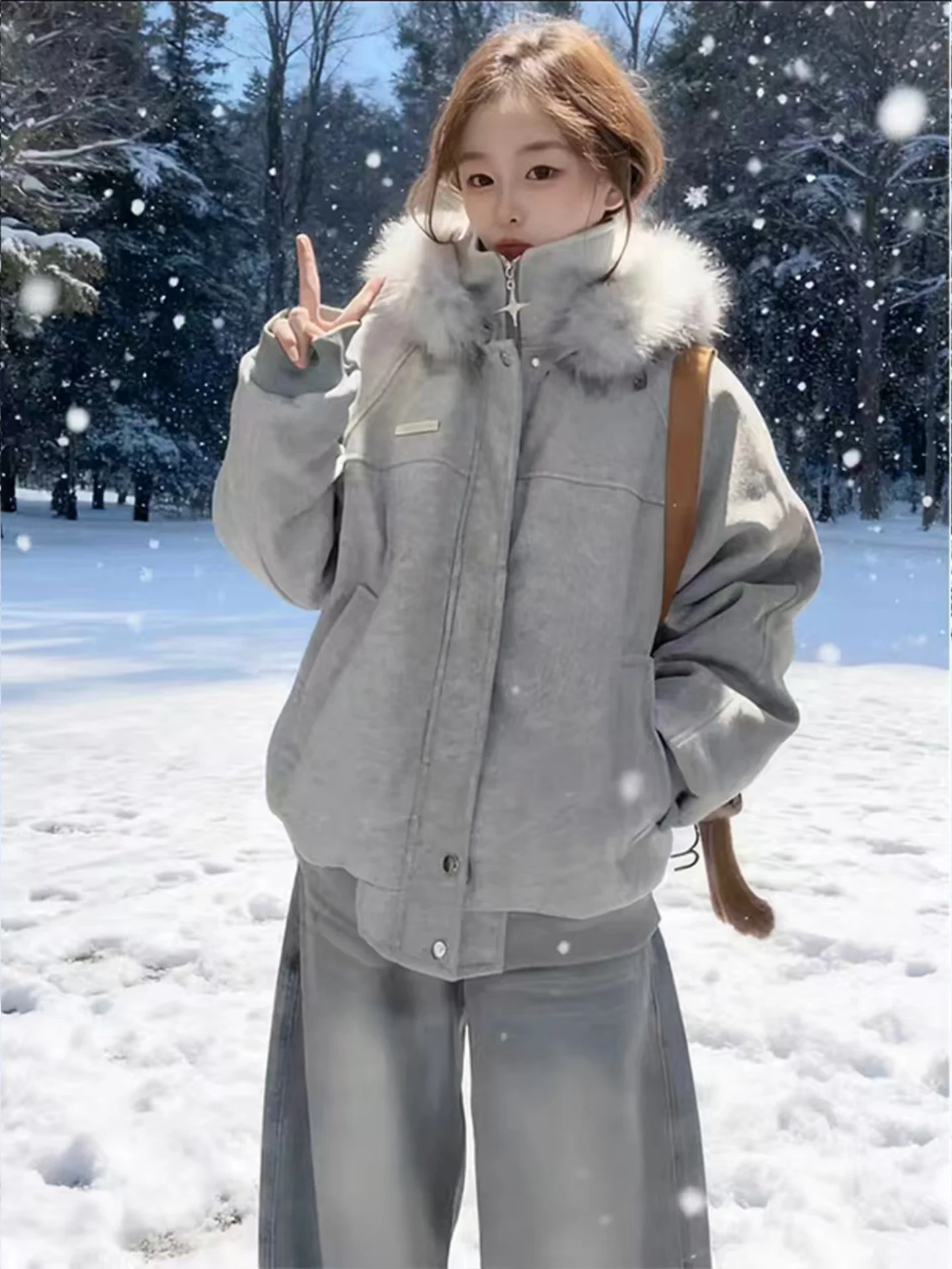 

Мужская зимняя утепленная куртка из шерсти и хлопка с большим меховым воротником и капюшоном в американском стиле, морозостойкая верхняя одежда