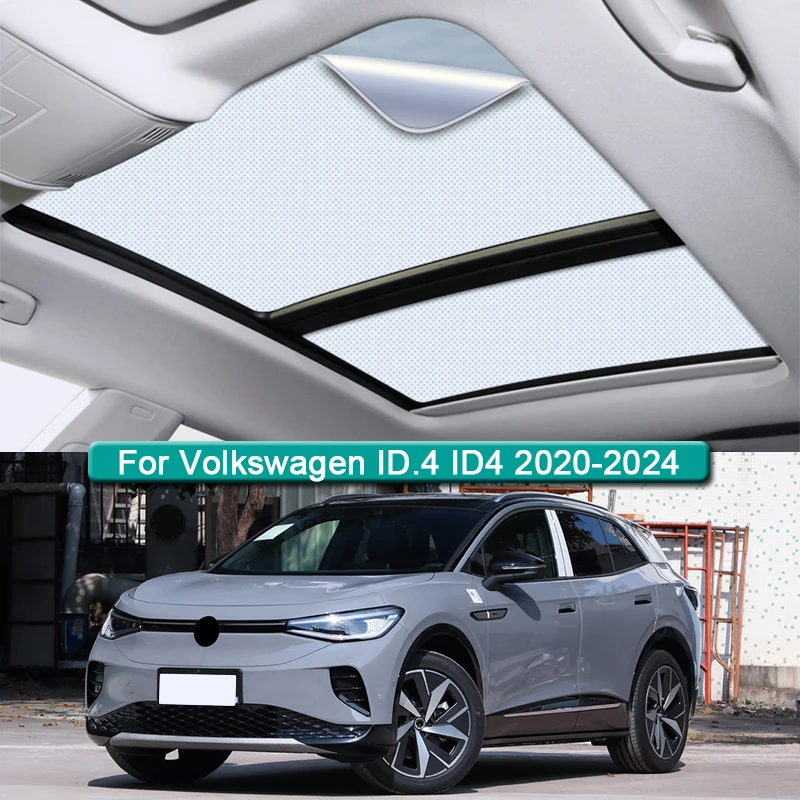 

Car Roof Sunshade Fit For Volkswagen ID.4 ID4 2020-2024 Electrostatic Adsorption Sunroof Sunshade Skylight Blind Shading Sticker