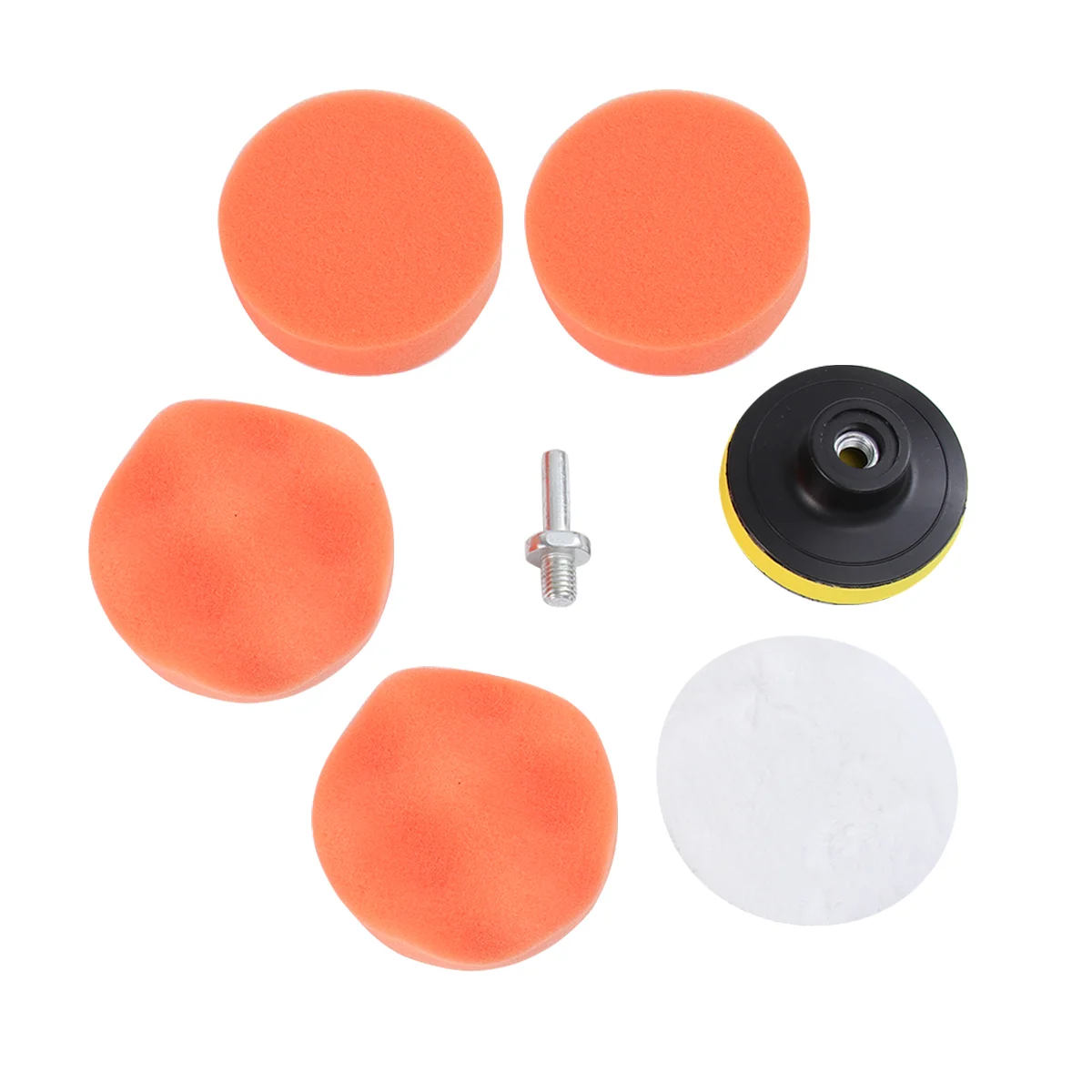 

6pcs Sponge & Woolen Polishing Waxing Buffing Pads Kit Auto Car with M10 Drill Adapter Wave Polishing