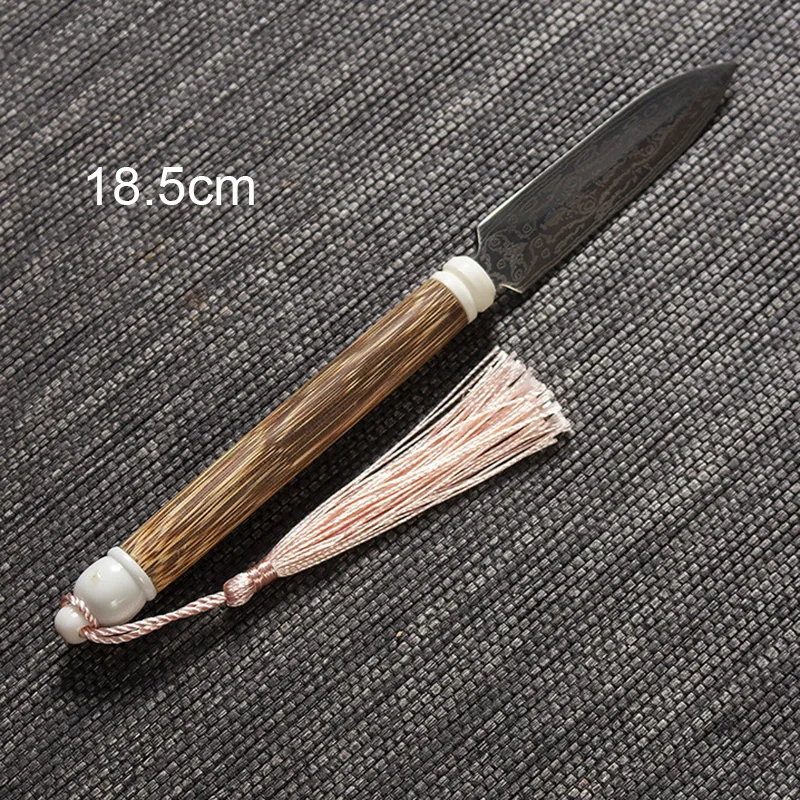 1Pcs Damascus Tea knife Pu\'er Tea Knife Ebony Stainless Steel Tea Needle Tea Cone Chinese style gift 12 models