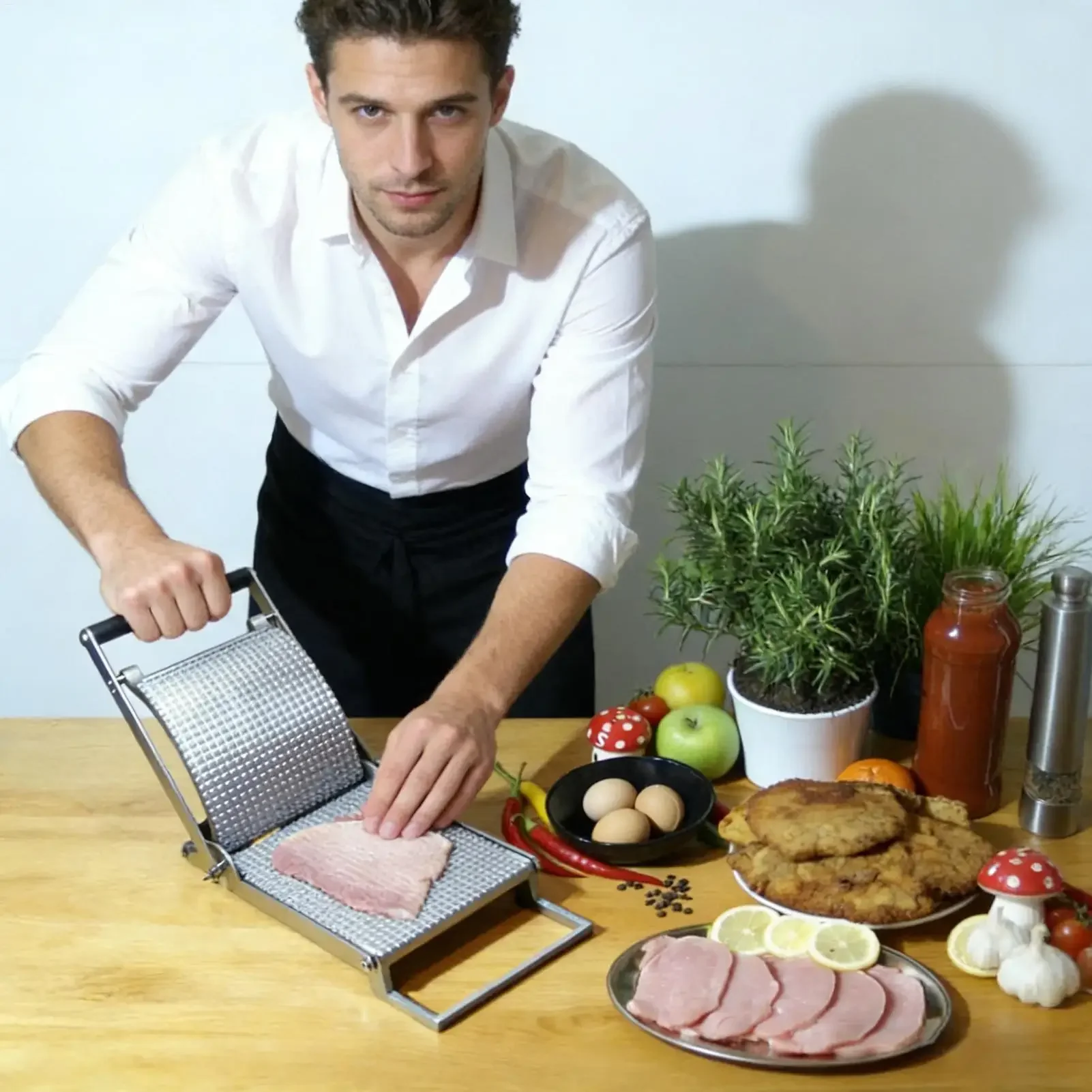 Manual Meat Tenderizer Steak Flatten Tool Stainless Steel Clip Tenderizer Meat Tough Tenderize Tool for Kitchen Chicken