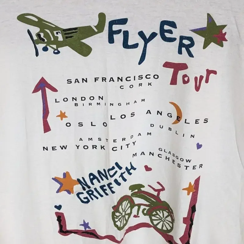 Nanci Griffith Tour Flyers Country Music Short Cotton T Shirt Mc073