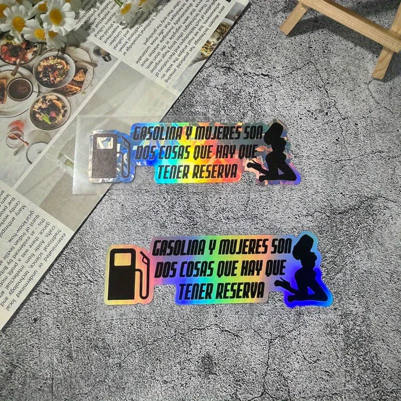 

1Pc JDM Style Gasoline & Lady Funny Car Sticker, Waterproof Self-Adhesive Decal for Motorcycle Body Bumper Trunk