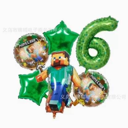Nieuwe My World Digitale Ballon Verjaardagsparty Decoratie Set - Steve Ballonpak Voor Kinderen