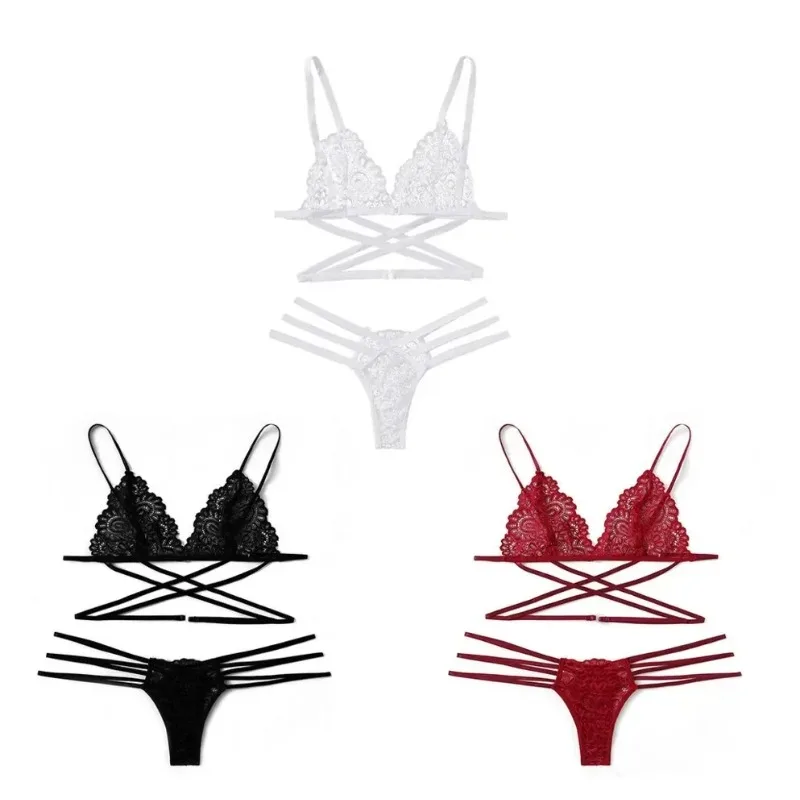 Sexy Lace Women Sexy Bra Set Polyester Bandage Push Up Underwear Set Beauty Back Bra Costume Intimates Lingerie