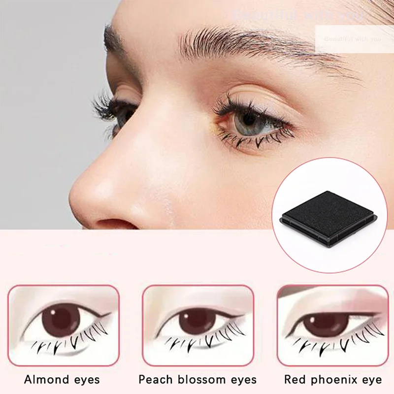 Black Lower Eyelash Stamps Inkpad Washable Beginner False Eyelash Eye Makeup Tool Soft Sponge Inkpad For Lower Eyelash Extension