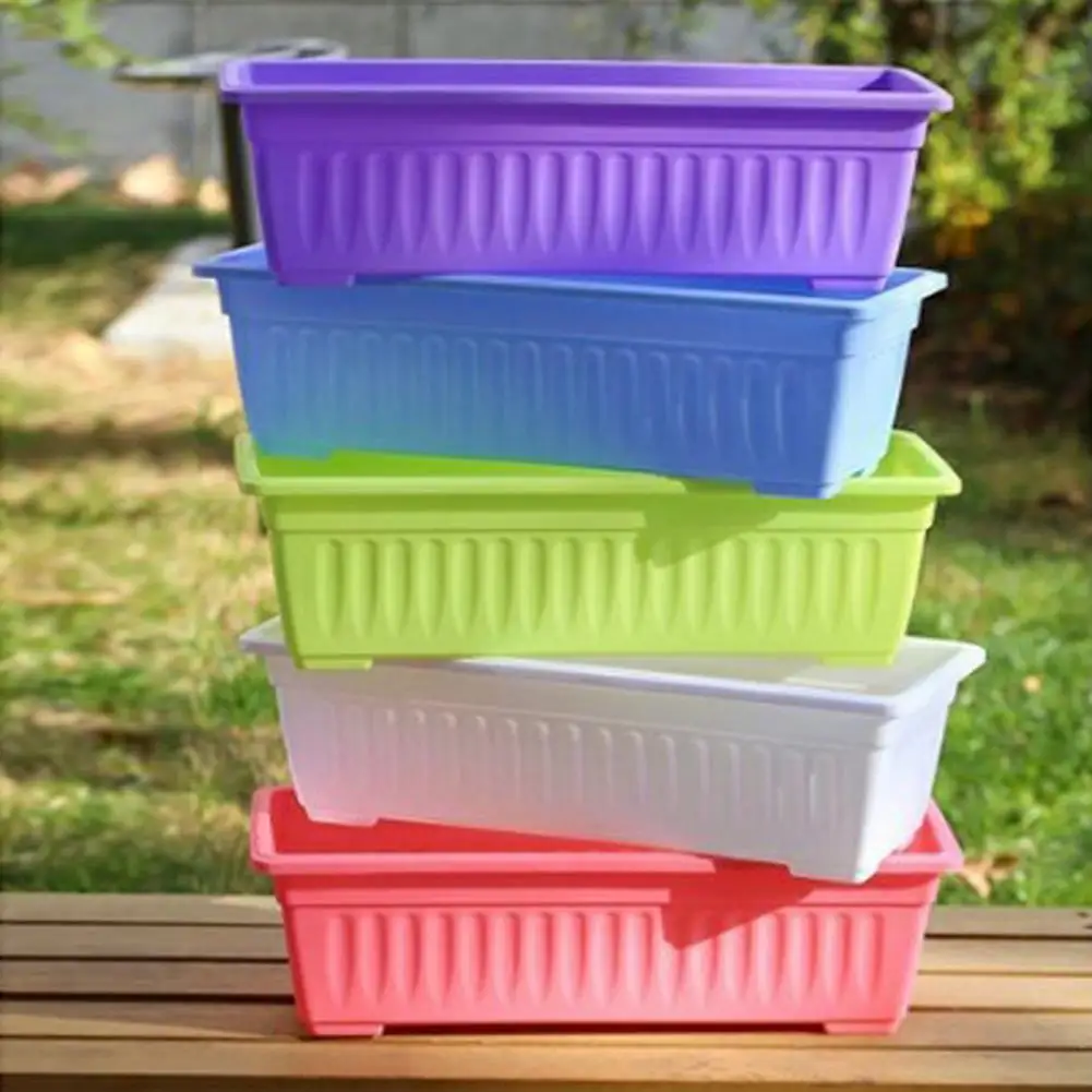 43/49cm Rectangular Flowerpot Vegetable Growing Box Large Capacity Not Easily Deformed Vegetable Herb Planter Box Garden Supply