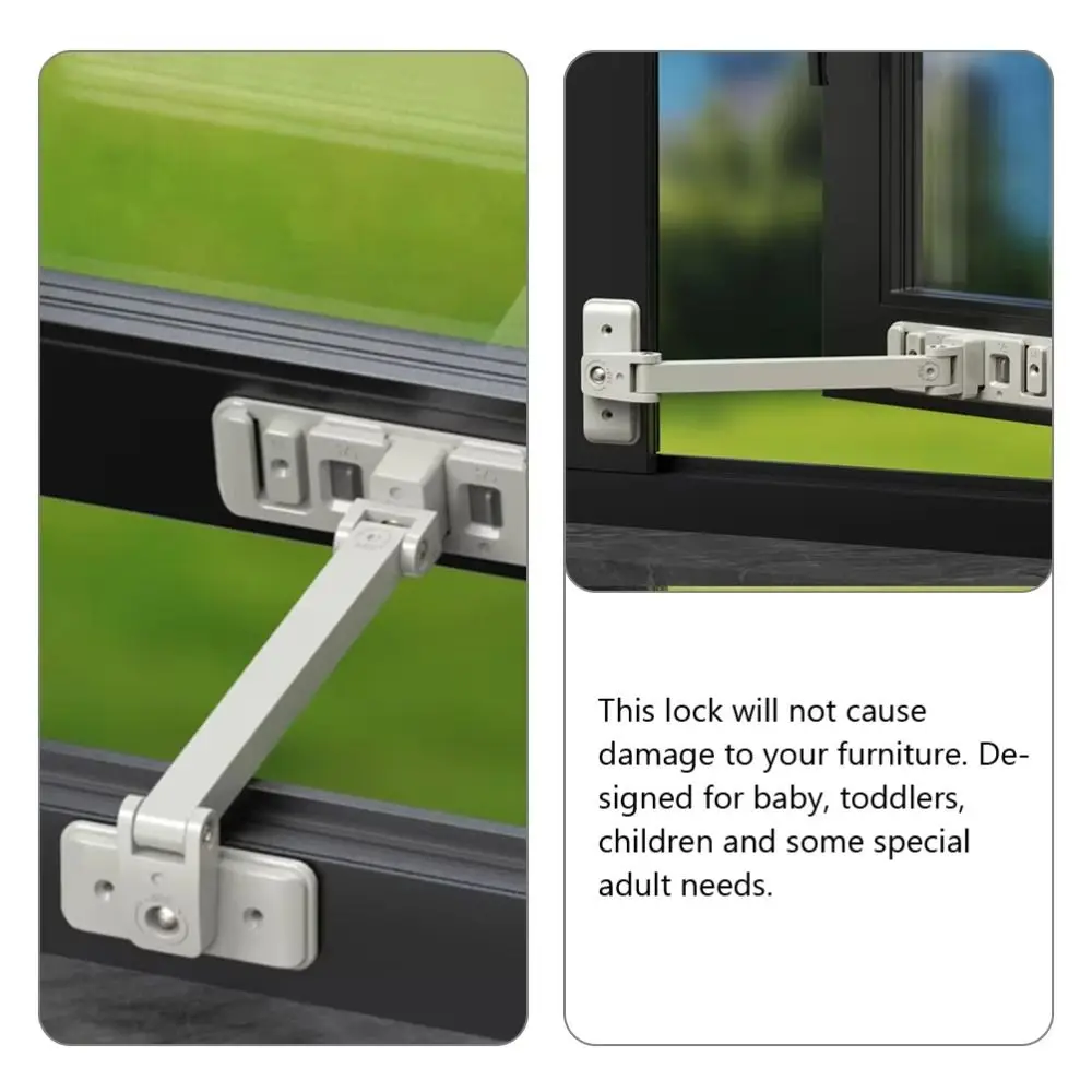 Adjustable Baby Safety Lock Window Buckle Kids Security Protection Sliding Door Lock Durable Anti-Falling Windows Limit Holder